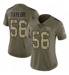 Womens Nike New York Giants 56 Lawrence Taylor Limited OliveCamo 2017 Salute to Service NFL Jersey