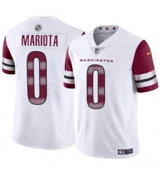 Men Washington Commanders 0 Marcus Mariota White Vapor Limited Stitched Football Jersey