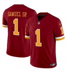Men Washington Commanders 1 Deebo Samuel Sr Burgundy 2025 F U S E Throwback Limited Stitched Football Jersey Men Washington Commanders 1 Deebo Samuel Sr Burgundy 2025 F U S E Throwback Limited Stitched Football Jersey