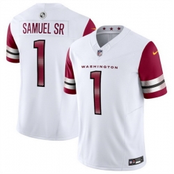 Men Washington Commanders 1 Deebo Samuel Sr White 2025 F U S E Vapor Limited Stitched Football Jersey