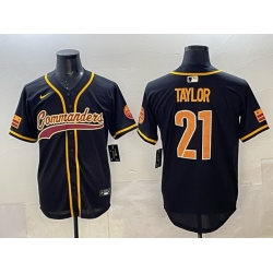 Men Washington Commanders 21 Sean Taylor Black Limited Stitched Baseball Jersey