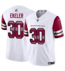 Men Washington Commanders 30 Austin Ekeler White 2023 F U S E Vapor Limited Stitched Football Jersey