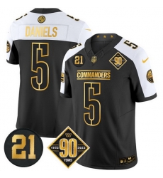 Men Washington Commanders 5 Jayden Daniels Black Gold F U S E 90th 26 Sean Taylor Patch Vapor Limited Stitched Football Jersey Men Washington Commanders 5 Jayden Daniels Black Gold F U S E 90th 26 Sean Taylor Patch Vapor Limited Stitched Football Jersey