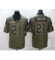 Men Washington Football Team 21 Sean Taylor Nike Olive 2021 Salute To Service Limited Player Jersey