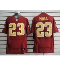 Nike Washington Redskins 23 DeAngelo Hall Red Elite 80TH Patch Gold Number NFL Jersey