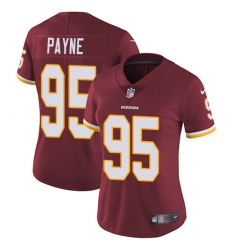 Nike Redskins #95 Da Ron Payne Burgundy Red Team Color Womens Stitched NFL Vapor Untouchable Limited Jersey