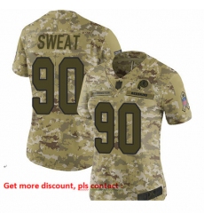 Redskins 90 Montez Sweat Camo Women Stitched Football Limited 2018 Salute to Service Jersey