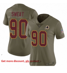 Redskins 90 Montez Sweat Olive Women Stitched Football Limited 2017 Salute to Service Jersey