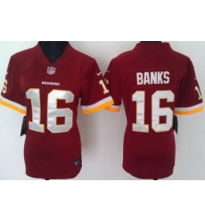 Women Nike Washington Redskins 16 Banks Red NFL Jersey