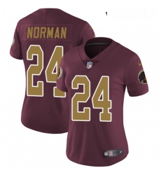 Womens Nike Washington Redskins 24 Josh Norman Burgundy RedGold Number Alternate 80TH Anniversary Vapor Untouchable Limited Player NFL Jersey