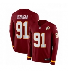 Youth Nike Washington Redskins 91 Ryan Kerrigan Limited Burgundy Therma Long Sleeve NFL Jersey