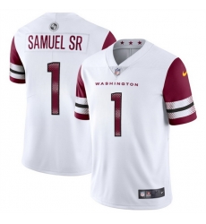 Youth Washington Commanders 1 Deebo Samuel Sr White 2025 Vapor Limited Stitched Football Jersey Youth Washington Commanders 1 Deebo Samuel Sr White 2025 Vapor Limited Stitched Football Jersey
