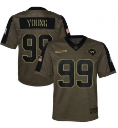 Youth Washington Football Team Chase Young Nike Olive 2021 Salute To Service Game Jersey