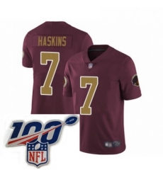 Youth Washington Redskins 7 Dwayne Haskins Burgundy Red Gold Number Alternate 80TH Anniversary Vapor Untouchable Limited Stitched 100th anniversary Neck Pa