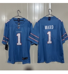 Men Tennessee Titans 1 Cameron Ward Light Blue 2026 F U S E Vapor Limited Stitched Football Jersey Men Tennessee Titans 1 Cameron Ward Light Blue 2026 F U S E Vapor Limited Stitched Football Jersey