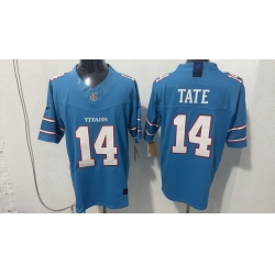Men Tennessee Titans  14 Carnell Tate Light Blue 2026 F U S E  Vapor Limited Stitched Football Jersey