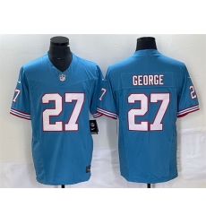 Men Tennessee Titans 27 Eddie George Light Blue 2023 F U S E  Vapor Limited Throwback Stitched Football Jersey