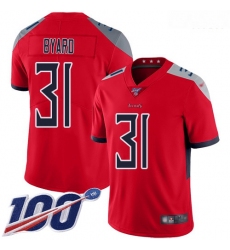 Nike Titans 31 Kevin Byard Red Men Stitched Football Limited Inverted Legend 100th Season Jersey