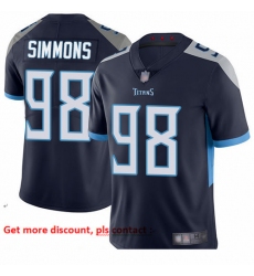 Titans 98 Jeffery Simmons Navy Blue Team Color Youth Stitched Football Vapor Untouchable Limited Jersey