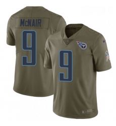 Youth Nike Tennessee Titans 9 Steve McNair Limited Olive 2017 Salute to Service NFL Jersey