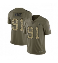 Youth Tennessee Titans 91 Cameron Wake Limited Olive Camo 2017 Salute to Service Football Jersey