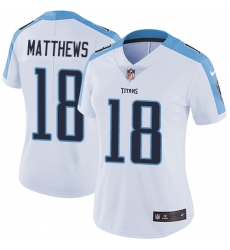 Nike Titans #18 Rishard Matthews White Womens Stitched NFL Vapor Untouchable Limited Jersey