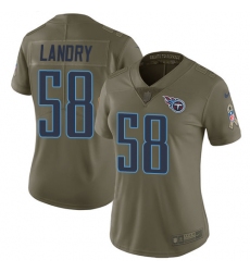 Nike Titans #58 Harold Landry Olive Womens Stitched NFL Limited 2017 Salute to Service Jersey