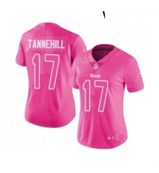 Womens Tennessee Titans 17 Ryan Tannehill Limited Pink Rush Fashion Football Jersey