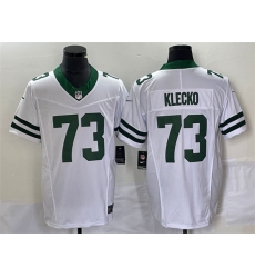 Men New York Jets 73 Joe Klecko White 2023 F U S E  Vapor Limited Throwback Stitched Football Jersey