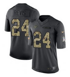 Nike Jets #24 Darrelle Revis Black Mens Stitched NFL Limited 2016 Salute to Service Jersey