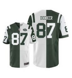 Nike Jets #87 Eric Decker Green White Mens Stitched NFL Elite Split Jersey