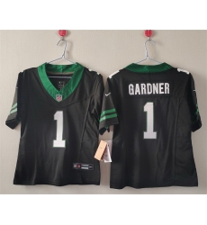 Women New York Jets 1 Ahmad Gardner Black F U S E  Vapor Stitched Jersey  Women New York Jets 1 Ahmad Gardner Black F U S E  Vapor Stitched Jersey