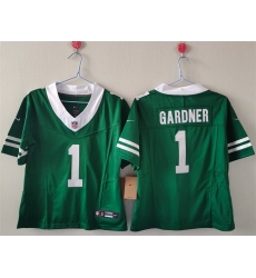 Women New York Jets 1 Ahmad Gardner Green F U S E  Vapor Stitched Jersey  Women New York Jets 1 Ahmad Gardner Green F U S E  Vapor Stitched Jersey