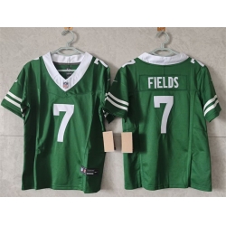 Women New York Jets 7 Justin Fields Green F U S E  Vapor Stitched Jersey 