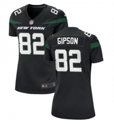 Women New York Jets 82 Xavier Gipson Black Stitched Football Jersey  Run Small