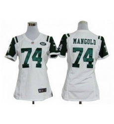 Women Nike nfl new york jets #74 mangold white jersey