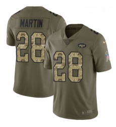 Youth Nike New York Jets 28 Curtis Martin Limited OliveCamo 2017 Salute to Service NFL Jersey