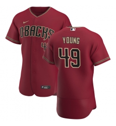 Men Arizona Diamondbacks 49 Alex Young Men Nike Crimson Flex Base Alternate Team MLB Jersey