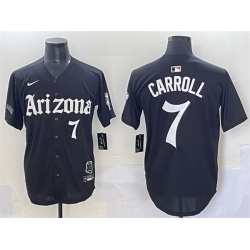 Men Arizona Diamondbacks 7 Corbin Carroll Black  27Gothic Desert Fang Edition 27 Vapor Premier Limited Stitched Baseball Jersey