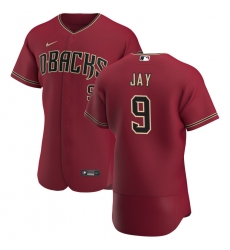 Men Arizona Diamondbacks 9 Jon Jay Men Nike Crimson Flex Base Alternate Team MLB Jersey