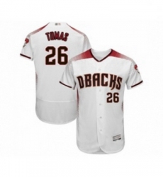 Mens Arizona Diamondbacks 26 Yasmany Tomas White Home Authentic Collection Flex Base Baseball Jersey