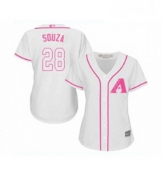 Womens Arizona Diamondbacks 28 Steven Souza Replica White Fashion Baseball Jersey 