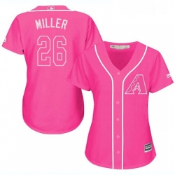Womens Majestic Arizona Diamondbacks 26 Shelby Miller Replica Pink Fashion MLB Jersey