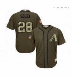 Youth Arizona Diamondbacks 28 Steven Souza Authentic Green Salute to Service Baseball Jersey 