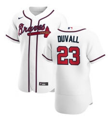 Men Atlanta Braves 23 Adam Duvall Men Nike White Home 2020 Flex Base Player MLB Jersey