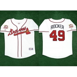 Men Atlanta Braves  49 John Rocker White 2000 All Star Home Stitched Baseball Jersey