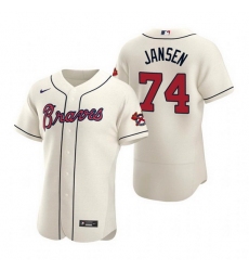 Men Atlanta Braves 74 Kenley Jansen Cream Flex Base Stitched Baseball jersey