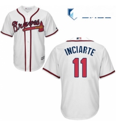 Mens Majestic Atlanta Braves 11 Ender Inciarte Replica White Home Cool Base MLB Jersey 