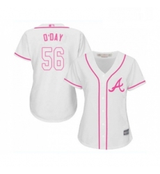 Womens Atlanta Braves 56 Darren O Day Replica White Fashion Cool Base Baseball Jersey 