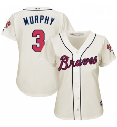 Womens Majestic Atlanta Braves 3 Dale Murphy Authentic Cream Alternate 2 Cool Base MLB Jersey